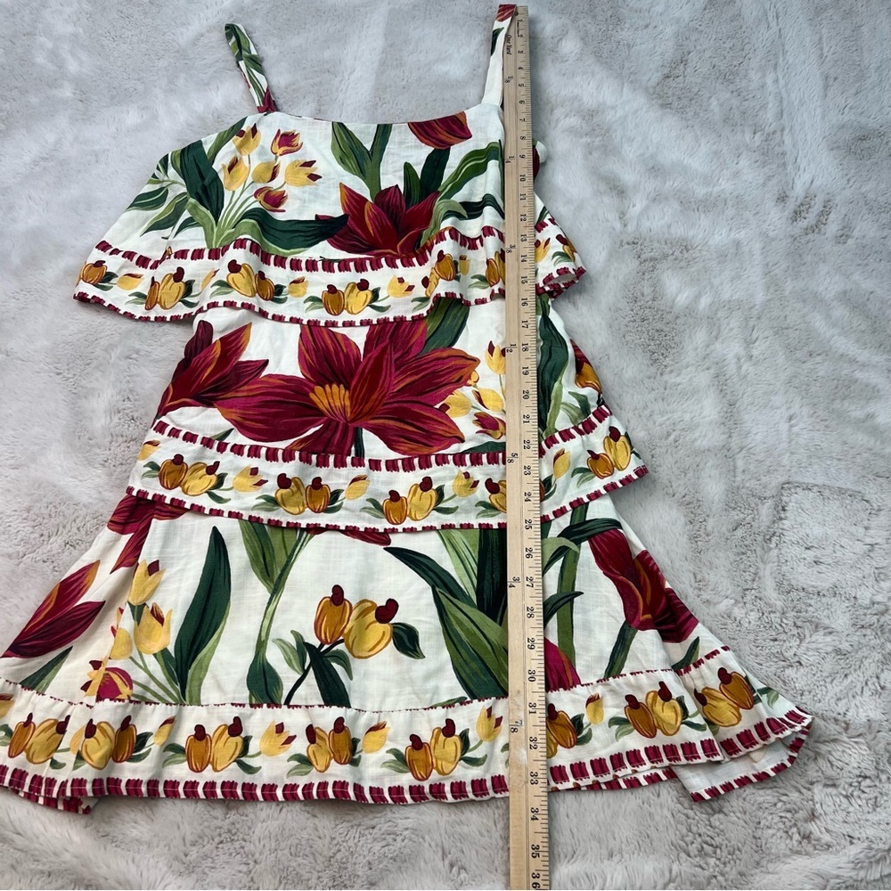 Farm Rio Floral Tiered Dress Mini Fall Pumpkin Boho Layered Rare One of a Kind - Picture 16 of 16